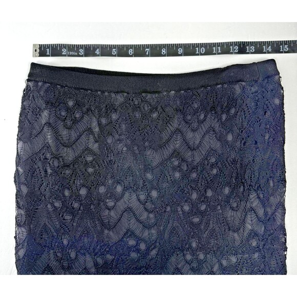 Eileen Fisher Skirt Womens Small Lace Knit Pull On Stretch Midi Viscose Nylon - Picture 9 of 12